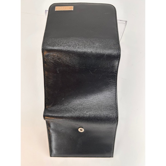 Fendi Black Leather Trifold Wallet GHW Coin Snap Authentic